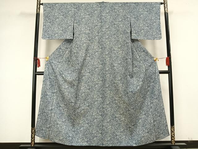 平和屋着物▽上質な小紋 単衣 草花文 正絹 逸品 AABA7687fy