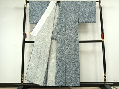 平和屋着物▽上質な小紋 単衣 草花文 正絹 逸品 AABA7687fy
