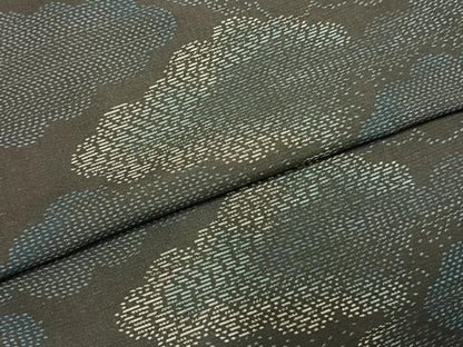 平和屋着物▽本場大島紬 単衣 雲取り文 正絹 逸品 AABA7689fy