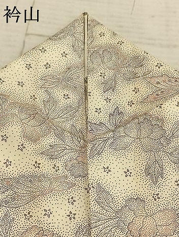 平和屋着物▽本場染大島紬 単衣 花蝶文 正絹 逸品 AABA7691fy