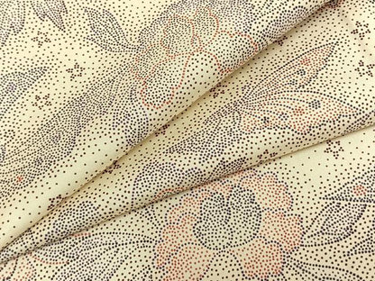 平和屋着物▽本場染大島紬 単衣 花蝶文 正絹 逸品 AABA7691fy