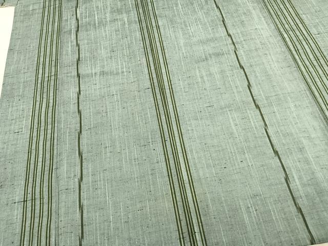 平和屋着物▽上質な紬 単衣 縞 正絹 逸品 AABA7698fy