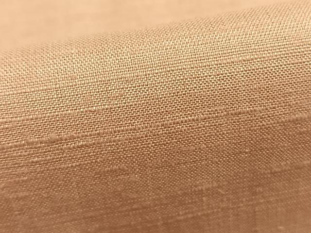 平和屋着物▽上質な紬 単衣 色無地 一斤染色 ロング丈 正絹 逸品 AABA7700fy