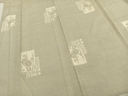 平和屋着物▽本塩沢 単衣 色紙重ね文 正絹 逸品 未使用 AABA7702fy