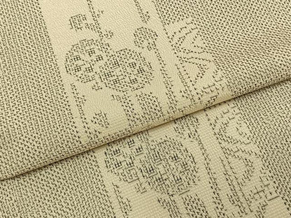 平和屋着物▽本塩沢 単衣 色紙重ね文 正絹 逸品 未使用 AABA7702fy