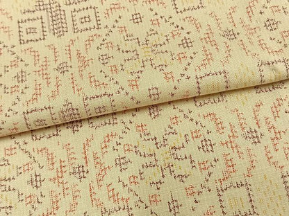平和屋着物▽上質な紬　単衣　吉祥花文　正絹　逸品　AABA7703fy