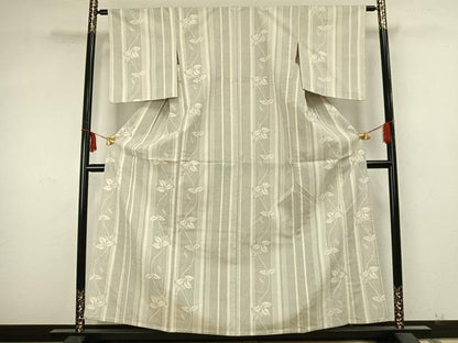 平和屋着物▽本塩沢 単衣 南天文 正絹 逸品 AABA7705fy
