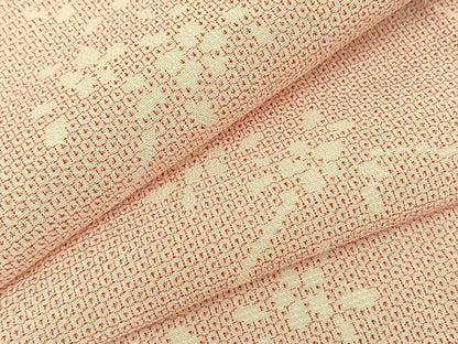 平和屋着物▽本塩沢 単衣 110亀甲 花唐草文 正絹 逸品 AABA7707fy