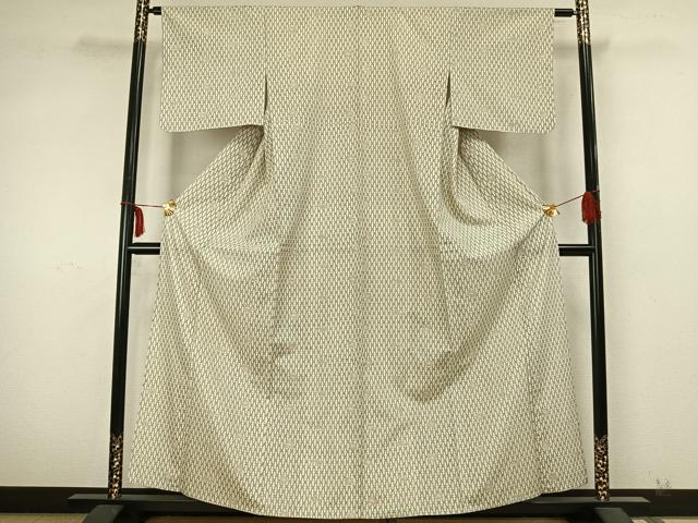 平和屋着物▽上質な紬 単衣 楓 松 正絹 逸品 AABA7708fy