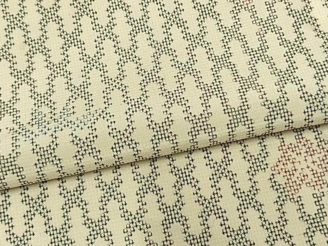 平和屋着物▽上質な紬 単衣 楓 松 正絹 逸品 AABA7708fy