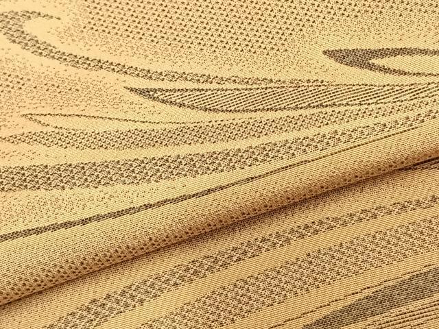 平和屋着物▽お召　単衣　笹葉文　正絹　逸品　未使用　AABA7713fy