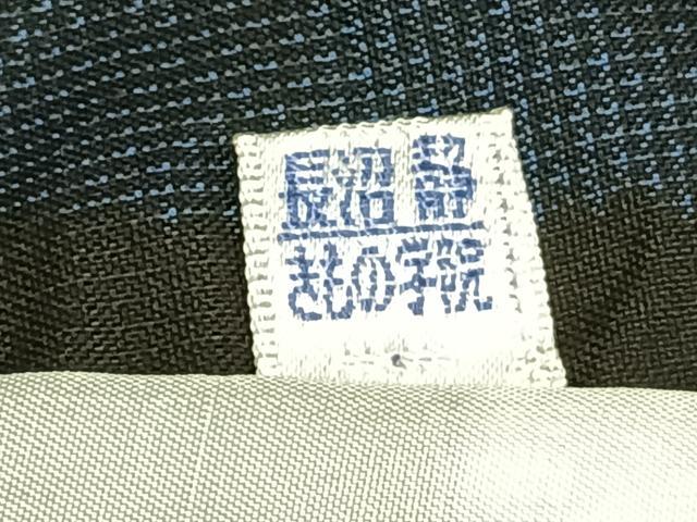 平和屋着物▽本場大島紬 単衣 9マルキ 舞蝶文 黒地 正絹 逸品 AABA7714fy