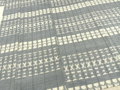 平和屋着物▽上質な紬 単衣 横段文 正絹 逸品 AABA7718fy