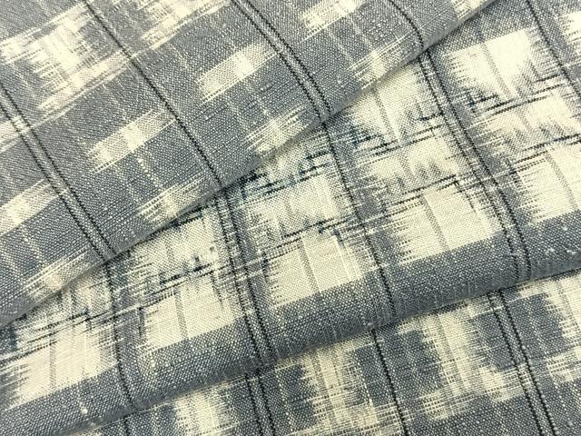 平和屋着物▽上質な紬 単衣 横段文 正絹 逸品 AABA7718fy