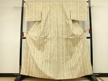 平和屋着物▽本場大島紬 単衣 竹 正絹 逸品 AABA7723fy