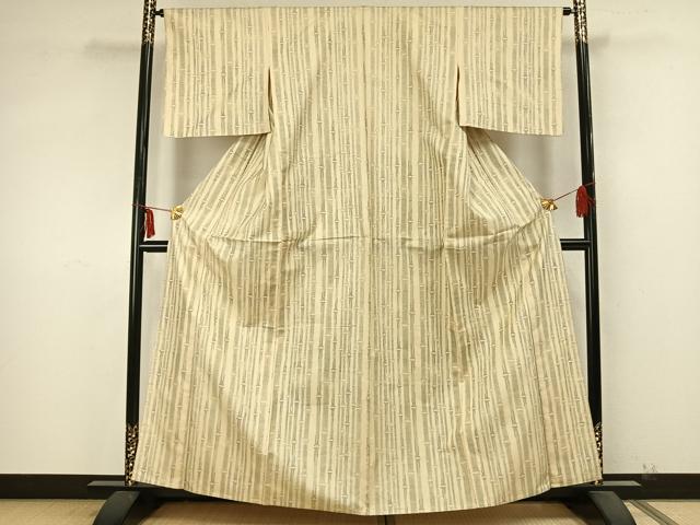 平和屋着物▽本場大島紬 単衣 竹 正絹 逸品 AABA7723fy