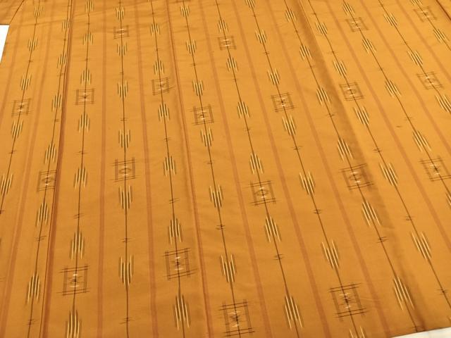 平和屋着物▽上質な紬　単衣　絣柄　正絹　逸品　AABA7724fy