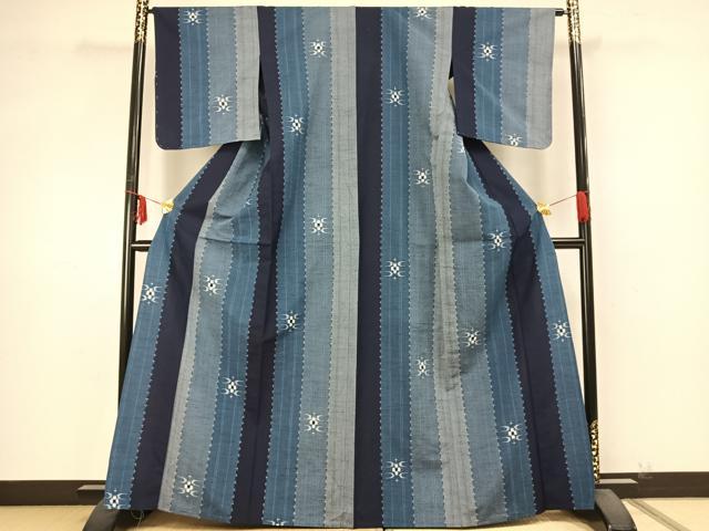 平和屋着物▽上質な紬 単衣 間道 正絹 逸品 未使用 AABA7725fy