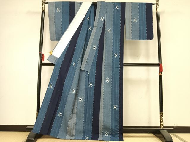 平和屋着物▽上質な紬 単衣 間道 正絹 逸品 未使用 AABA7725fy