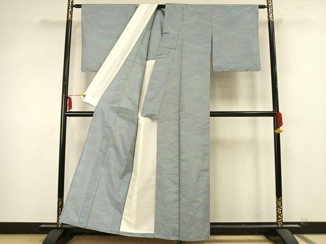 平和屋着物▽本場縞大島紬 単衣 霞文 井田哲則作 証紙付き 正絹 逸品 AABA7726fy