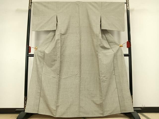 平和屋着物▽上質な紬 単衣 格子 正絹 逸品 AABA7729fy
