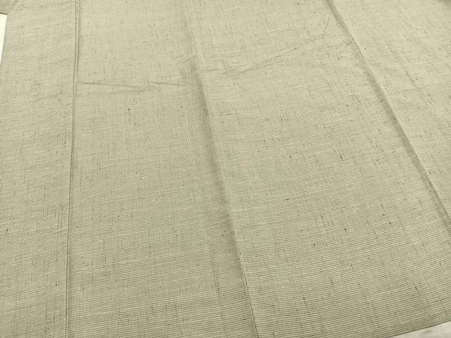 平和屋着物▽上質な紬 単衣 格子 正絹 逸品 AABA7729fy
