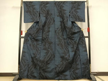 平和屋着物▽上質な紬 単衣 80亀甲 熨斗文 正絹 逸品 AABA7730fy