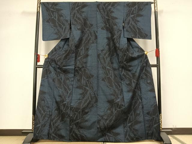 平和屋着物▽上質な紬 単衣 80亀甲 熨斗文 正絹 逸品 AABA7730fy
