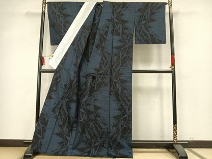 平和屋着物▽上質な紬 単衣 80亀甲 熨斗文 正絹 逸品 AABA7730fy