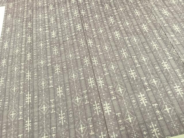 平和屋着物▽本場長井紬 単衣 間道 反端付き 正絹 逸品 AABA7734fy