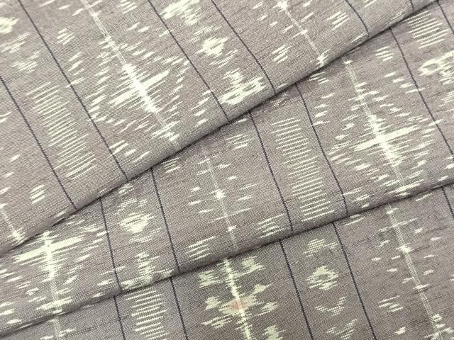 平和屋着物▽本場長井紬 単衣 間道 反端付き 正絹 逸品 AABA7734fy