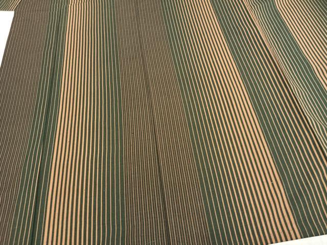 平和屋着物▽上質な紬 単衣 縞 正絹 逸品 AABA7735fy
