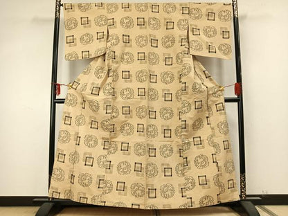 平和屋着物▽上質な紬 単衣 ふくら雀 正絹 逸品 AABA7737fy