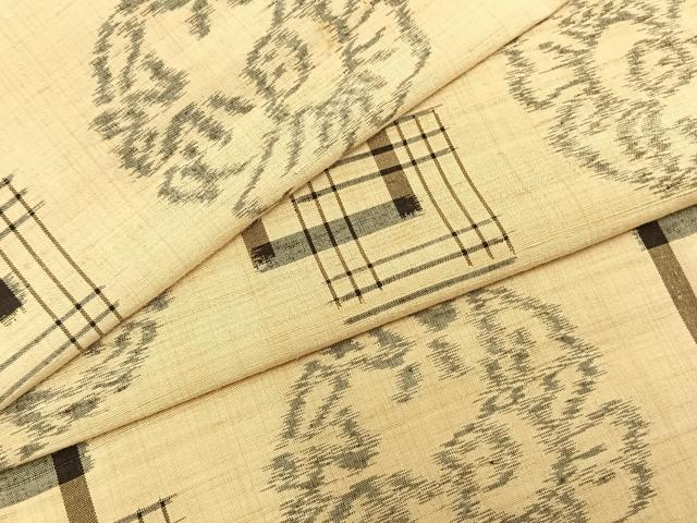 平和屋着物▽上質な紬 単衣 ふくら雀 正絹 逸品 AABA7737fy