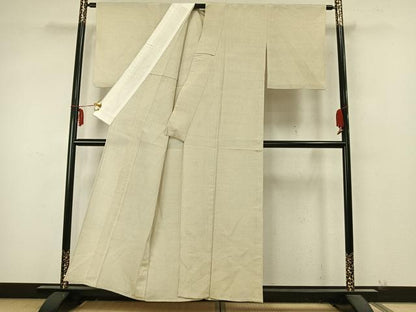 平和屋着物▽本塩沢　単衣　蚊絣　正絹　逸品　AABA7743fy