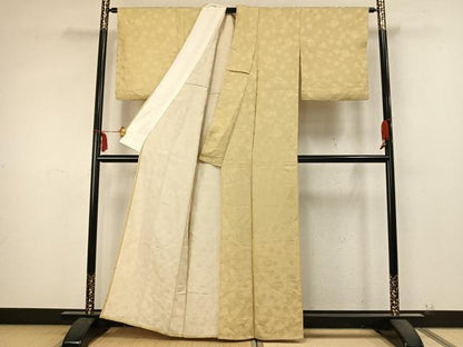 平和屋着物▽江戸小紋　単衣　亀甲文　正絹　逸品　AABA7747fy