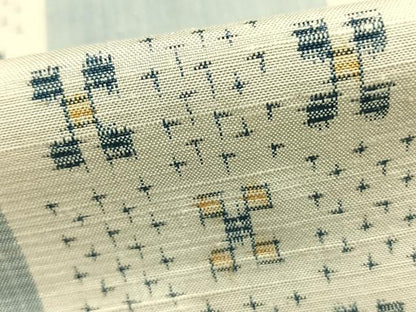 平和屋着物▽上質な紬 単衣 市松文様 正絹 逸品 AABA7748fy