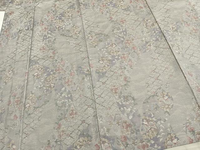平和屋着物▽本場大島紬 単衣 草花文 正絹 逸品 未使用 AABA7753fy