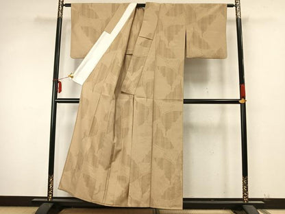 平和屋着物▽上質な紬 単衣 舞蝶文 正絹 逸品 AABA7754fy