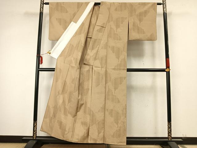 平和屋着物▽上質な紬 単衣 舞蝶文 正絹 逸品 AABA7754fy