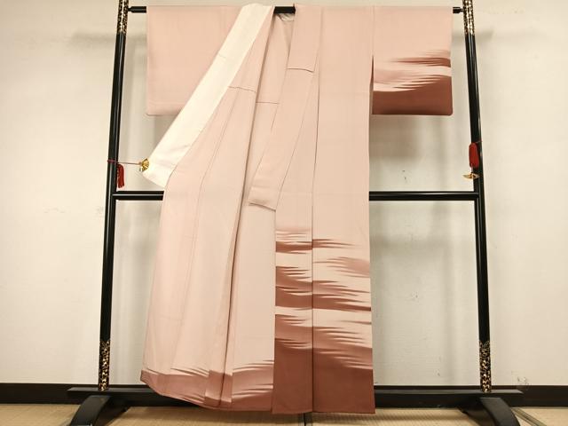 平和屋着物▽訪問着 単衣 霞文 正絹 逸品 AABA7758fy