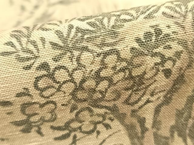 平和屋着物▽上質な紬 単衣 風景草花文 正絹 逸品 AABA7760fy