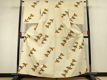平和屋着物▽上質な紬 単衣 飛鳥文 正絹 逸品 AABA7761fy