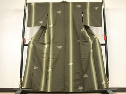 平和屋着物▽上質な紬 単衣 巻物 正絹 逸品 AABA7763fy