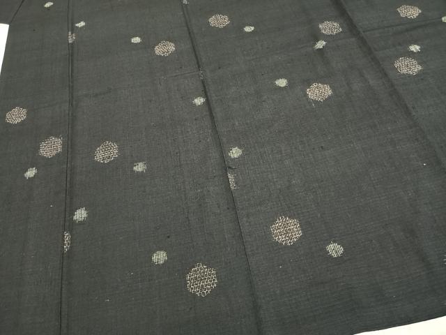 平和屋着物▽結城紬 単衣 80亀甲 亀甲文様 正絹 逸品 AABA7765fy
