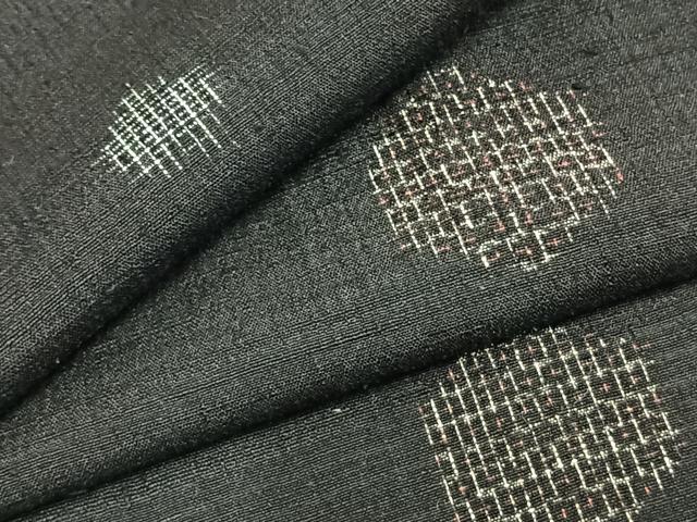 平和屋着物▽結城紬 単衣 80亀甲 亀甲文様 正絹 逸品 AABA7765fy