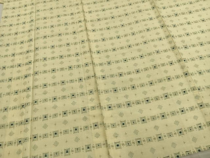 平和屋着物▽上質な紬 単衣 幾何学文様 正絹 逸品 AABA7768fy