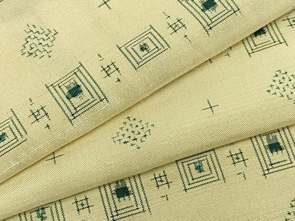 平和屋着物▽上質な紬 単衣 幾何学文様 正絹 逸品 AABA7768fy