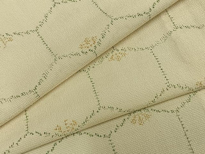 平和屋着物▽本塩沢 単衣 亀甲文様 正絹 逸品 AABA7771fy