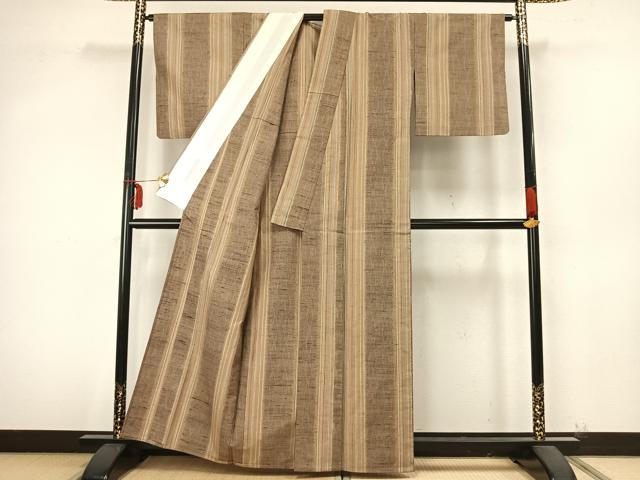 平和屋着物▽上質な紬 単衣 立涌間道 正絹 逸品 AABA7772fy